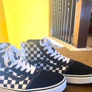 Checkered high top vans